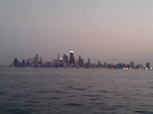 The view of Chicago from the sailboat