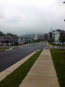 Walking through the streets of The Village at Orchard Ridge in Winchester, Virginia. 