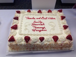 The delicious cake from our send-off party
