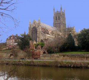 Worcester Cathedral from across the River Severn