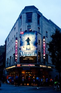 Cambridge Theatre where we saw Matilda 