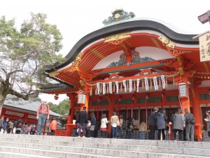 The front of the main part of the shrine.