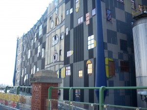 The trash processing center designed by Hundertwasser