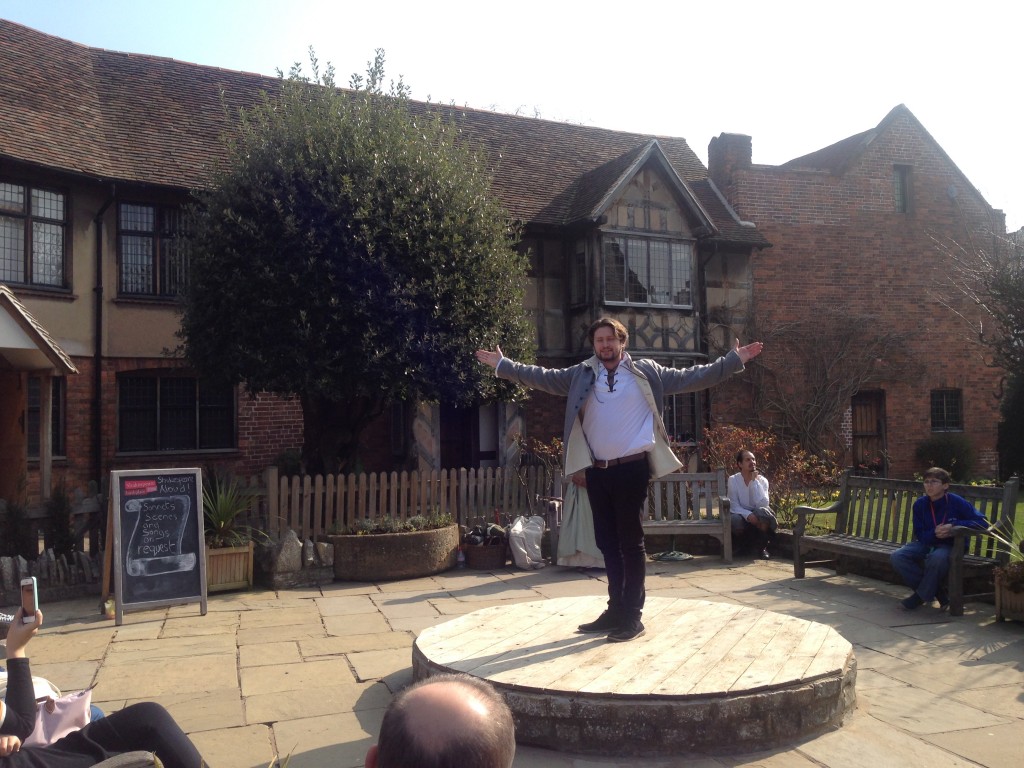 Live performances outside Shakespeare's childhood home
