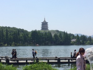 West Lake and pagoda.