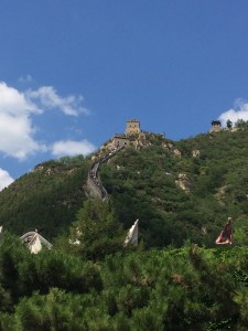 View looking up at part of the Great Wall