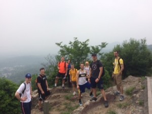 The group hiking near Zhejiang University