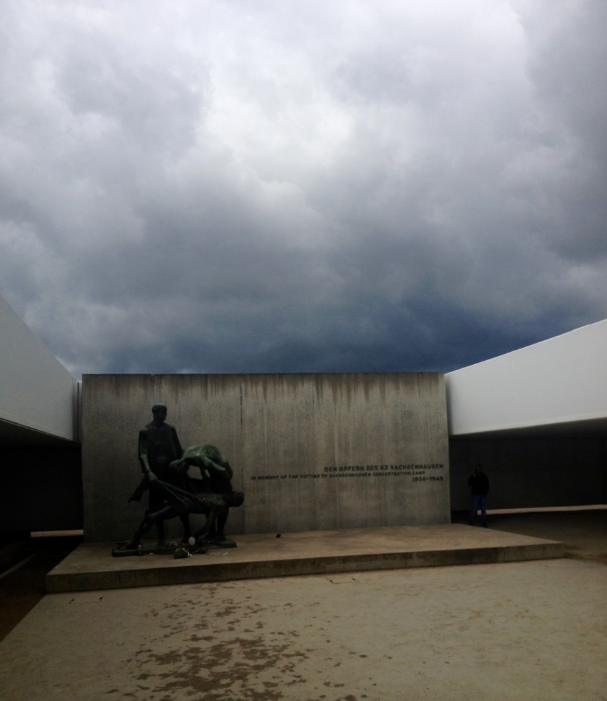 Statue in the building to mark the location of the Sachsenhausen furnaces.  