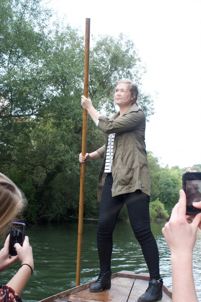 The ever-majestic Lauren trying her hand at punting on the river in Tübingen.