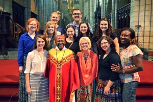 Some members of our group with Bishop Desmond Tutu