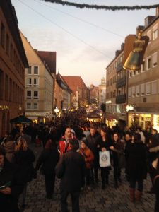 I apologize for the low-quality picture, but it both shows the crowds in Nürnberg and reflects the low-quality time that was to be had there. 