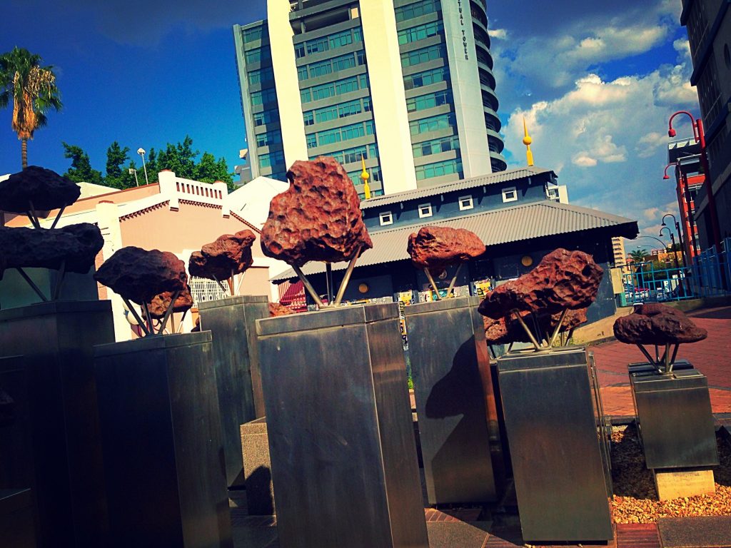 Meteorites found in Namibia that are displayed in Windhoek