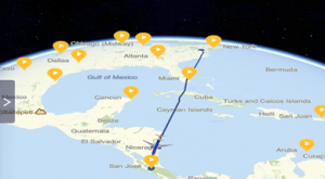 Flight plan from USA to Costa Rica